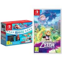Nintendo Switch Neon Red & Blue, Sports, The Legend of Zelda: Echoes of Wisdom & Nintendo Switch Online 12 Month Membership Bundle, Red,Blue