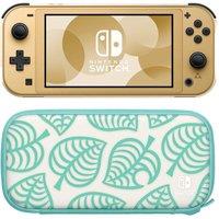 Nintendo Switch Lite: Hyrule Edition, Nintendo Switch Online 12 Month Membership & Carrying Case (Animal Crossing: New Horizons Edition) Bundle, Gold