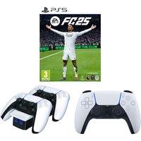 PLAYSTATION EA Sports FC 25, PS5 DualSense Wireless Controller & Twin Docking Station Bundle - White