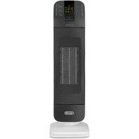 Delonghi HFX65V20 Tower Ceramic Fan Heater - Black & White, White,Black