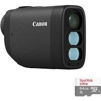 CANON Powershot Golf Laser Rangefinder with Sandisk 64GB Micro SD Card, Black