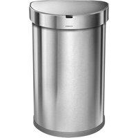 SIMPLEHUMAN ST2009 45-litre Semi-Round Bin - Brushed Steel, Brushed Steel