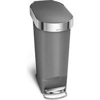 SIMPLEHUMAN CW1391 40-litre Slim Rectangular Pedal Bin - Grey