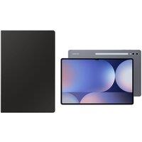 Samsung Galaxy Tab S10 Ultra 14.6" 5G Tablet (256 GB, Moonstone Grey) & Book Cover Keyboard Case (Black) Bundle, Silver/Grey