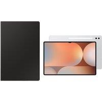 Samsung Galaxy Tab S10 Ultra 14.6" Tablet (1 TB, Platinum Silver) & Book Cover Keyboard Case (Black) Bundle, Silver/Grey