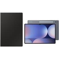 Samsung Galaxy Tab S10+ 12.4" Tablet (256 GB, Moonstone Grey) & Book Cover Keyboard Case (Black) Bundle, Silver/Grey