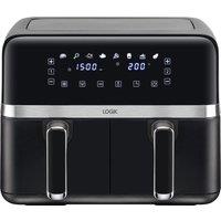 LOGIK L80AFB24 Dual Air Fryer ? Black & Silver, Black,Silver/Grey