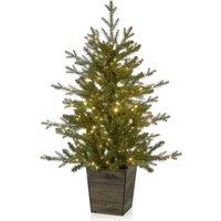 PREMIER Pre-lit Frozen Spruce Potted Christmas Tree - 3 ft / 90 cm