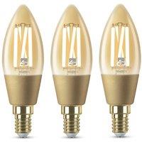 4LITE 4L1/8050 X3 Wiz Connected Smart LED Bulb - E14, Amber, Pack of 3