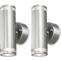 4LITE Marinus Range 4L2/2307 Smart LED Outdoor Wall Light - Stainless Steel, Twin Pack, Stainless Steel
