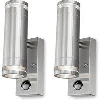 4LITE Marinus Range 4L2/2306 Smart LED Outdoor Wall Light - Stainless Steel, Twin Pack, Stainless Steel