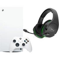 Microsoft Xbox Series X Digital Edition (1 TB, White) & CloudX Stinger Gaming Headset (Black) Bundle, Black