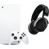 Microsoft Xbox Series X Digital Edition (1 TB, White) & Arctis 7X+ Wireless 7.1 Gaming Headset (Black) Bundle, White,Black