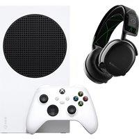 Microsoft Xbox Series S (1 TB SSD) & Arctis 7X+ Wireless 7.1 Gaming Headset (Black) Bundle, White