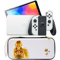 Nintendo Switch OLED & Princess Zelda Slim Travel Pro Nintendo Switch Case Bundle - White, White