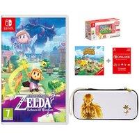 NINTENDO Switch Lite: Isabelle Alhoa Edition, Animal Crossing: New Horizons, The Legend of Zelda: Echoes of Wisdom, Princess Zelda Case & 12 Month Membership Bundle, Pink