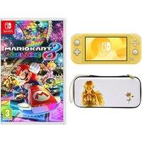 NINTENDO Switch Lite Yellow, Princess Zelda Case & Mario Kart 8 Deluxe Bundle, Yellow