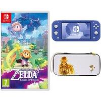 NINTENDO Switch Lite (Blue), The Legend of Zelda: Echoes of Wisdom & Princess Zelda Slim Travel Pro Nintendo Switch Case Bundle, Blue