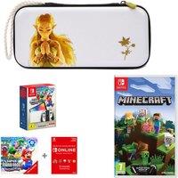 Nintendo Switch OLED White & Super Mario Bros. Wonder Bundle, Minecraft, Princess Zelda Case & Nintendo Switch Online 12 Month Membership Bundle, White