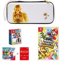 Nintendo Switch OLED White & Super Mario Bros. Wonder Bundle, Super Mario Party Jamboree, Princess Zelda Case & Nintendo Switch Online 12 Month Membership Bundle, White