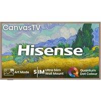 55" HISENSE Canvas TV 55S7NQTUK Smart 4K Ultra HD HDR QLED TV with Amazon Alexa, Silver/Grey