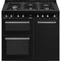 SMEG CX103GMBL 90 cm Dual Fuel Range Cooker - Black, Black