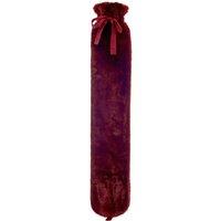 AROMA HOME Faux Fur Long Hot Water Bottle - Burgundy, Red