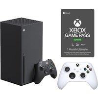 Microsoft Xbox Series X (1 TB), Wireless Controller (White) & Game Pass Ultimate (1 Month Membership) Bundle, Black