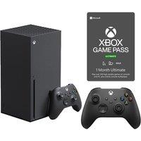 Microsoft Xbox Series X (1 TB), Wireless Controller (Black) & Game Pass Ultimate (1 Month Membership) Bundle, Black