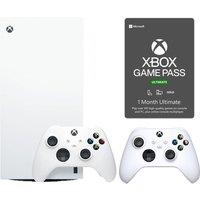 Microsoft Xbox Series X Digital Edition (1 TB, White), Wireless Controller (White) & Game Pass Ultimate (1 Month Membership) Bundle, Black