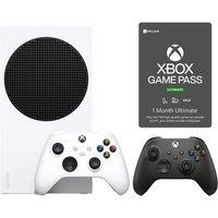 Microsoft Xbox Series S (1 TB SSD), Wireless Controller (Black) & Game Pass Ultimate (1 Month Membership) Bundle, White