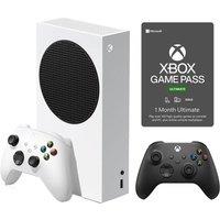 Microsoft Xbox Series S (512 GB SSD), Wireless Controller (Black) & Game Pass Ultimate (1 Month Membership) Bundle, White,Black