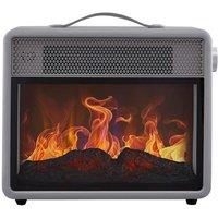 SWAN Retro SH27034 Flame Effect Heater - Grey, Silver/Grey