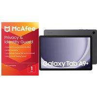 Samsung Galaxy Tab A9+ 11" Tablet & Privacy & Identity Guard (1 year for 1 user) Bundle - 128 GB, Graphite, Silver/Grey