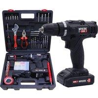 MYLEK 18 V Cordless Drill & Accessory Set with Storage Case - Black