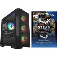 Pcspecialist Icon 240 Gaming PC & £20 Steam Wallet Card Bundle - AMD Ryzen 5, RTX 4060, 1 TB SSD, Black