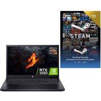 Acer Nitro V15 15.6" Gaming Laptop & £10 Steam Wallet Card Bundle - AMD Ryzen 5, RTX 2050, 512 GB SSD, Black