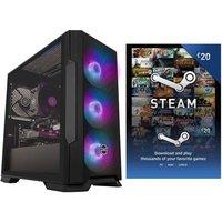 Pcspecialist Icon 211 Gaming PC & £20 Steam Wallet Card Bundle - AMD Ryzen 5, RTX 3050, 1 TB SSD, Black