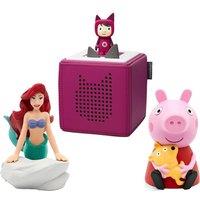 Tonies Toniebox Starter Set (Purple), On the Road with Peppa Pig & The Little Mermaid Audio Figure Bundle