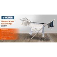 STATUS AHCA-220W1PKB5 Heated Clothes Airer with Wings