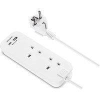 MASTERPLUG TAEUR2UAC20 2-Socket Extension Lead with USB