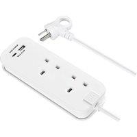 MASTERPLUG TAUSA2UAC20 2-Socket Extension Lead with USB