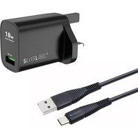 SILVERLABEL 30311SL10 18 W Universal USB Charger & USB Type-C Cable Bundle, Black