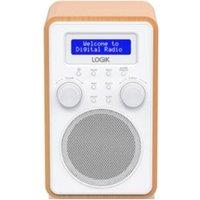 LOGIK L60DAB25 Portable DABﱓ Radio - White & Woodgrain, Brown,White