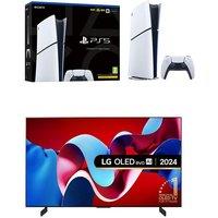 42" Lg OLED42C44LA Smart 4K Ultra HD HDR OLED TV & PlayStation 5 (Model Group - Slim) Bundle, Silver/Grey