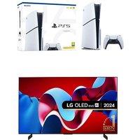 42" Lg OLED42C44LA Smart 4K Ultra HD HDR OLED TV & PlayStation 5 (Model Group - Slim) Bundle, Silver/Grey