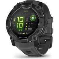 GARMIN Instinct 3 AMOLED Smart Watch - 50 mm, Black with Charcoal Silicone Band, Black,Silver/Grey