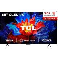 65" TCL 65P8K Smart 4K Ultra HD HDR QLED TV, Silver/Grey