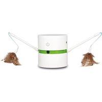 M-PETS Meow Interactive Cat Toy - White & Green, Green,White