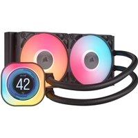 CORSAIR iCUE LINK TITAN 240 RX LCD RGB Liquid 240 mm CPU Cooler - RGB LED, Black, Black